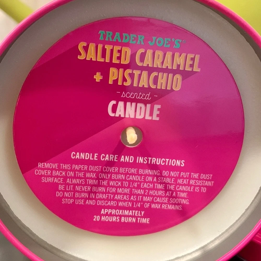 Trader Joe's Salted Caramel Pistachio Scented Candle Pink Brazil Nut Body Butter